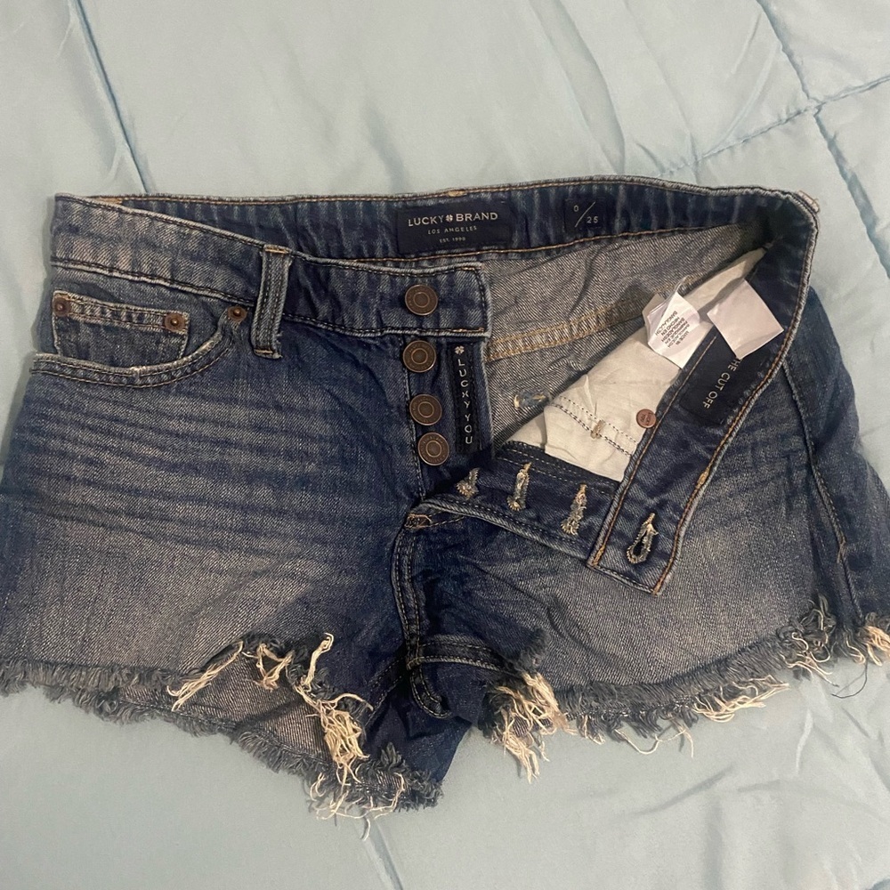 Lucky Brand Blue Jean Shorts Distressed Casual - Picture 4 of 12